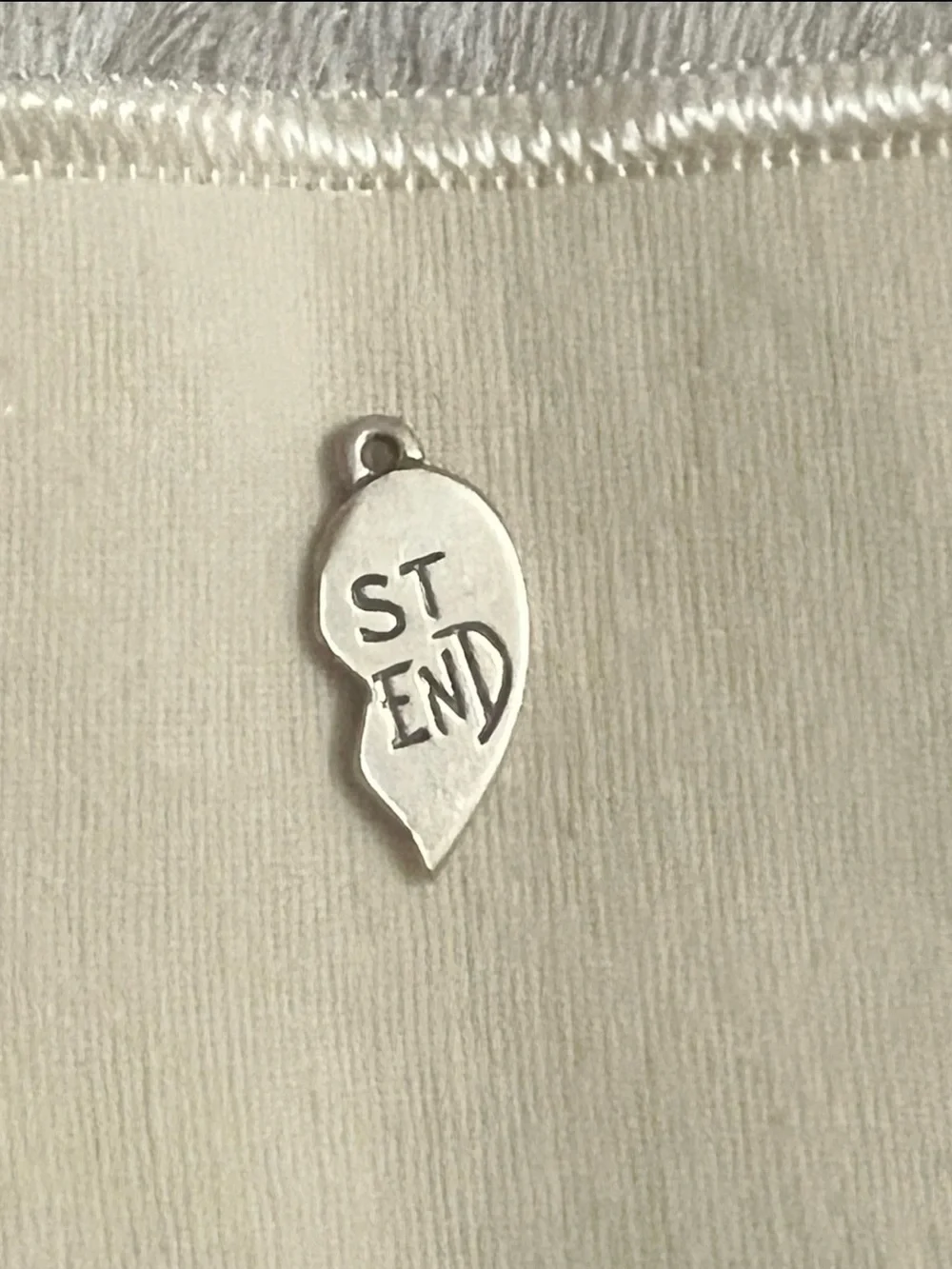 James Avery Silver ST/END Split Heart Charm